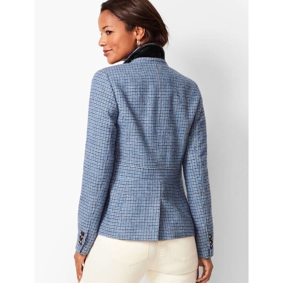 Talbots Shetland Aberdeen Blazer Tattersall Plaid Houndstooth Plus Size 20 P - Picture 7 of 11